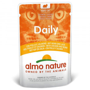 5+1! ALMO NATURE CAT DAILY CHICKEN & SALMON konservi kaķiem Vista, lasis 70g